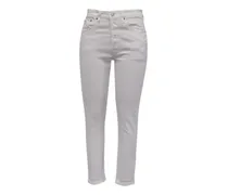 Schmale Cropped-Jeans - Weiß