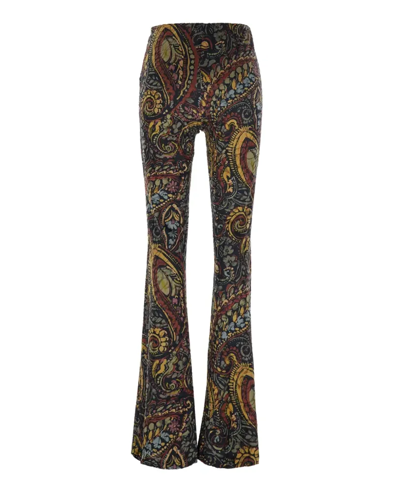 Etro Schlaghose mit Paisley-Print - Schwarz Schwarz
