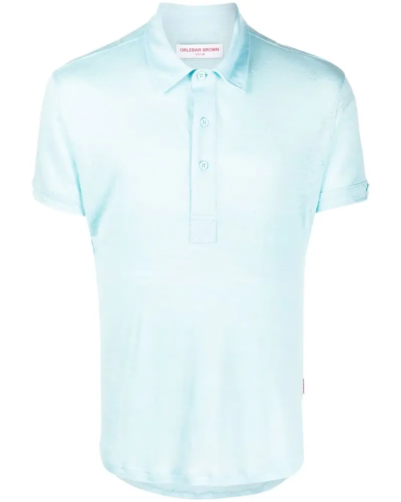 Orlebar Brown Poloshirt mit Knopfleiste - Blau Blau