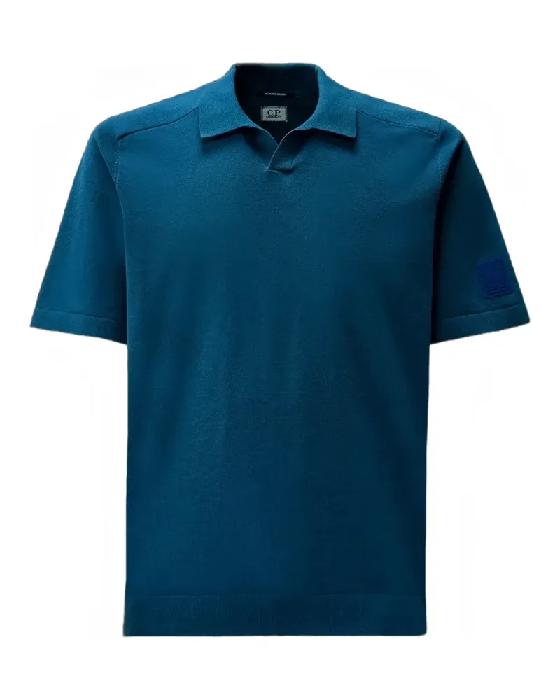 C.P. Company Metropolis Series logo-patch polo sweater - Blau Blau