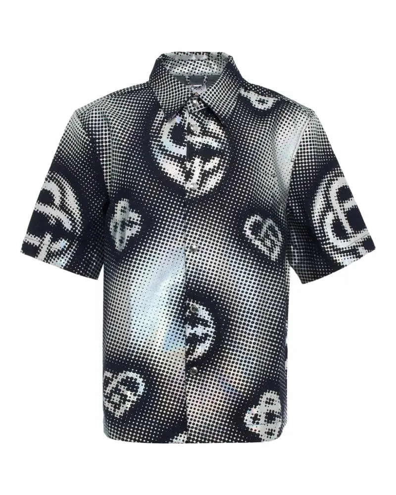 Casablanca Paris pearlescent monogram denim shirt - Blau Blau