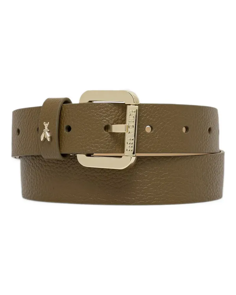 Patrizia Pepe Fly-plaque pebbled leather belt - Grün Grün