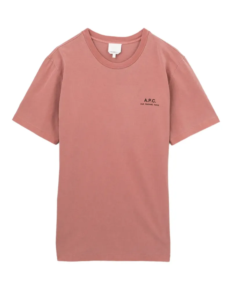 A.P.C. Kurzärmeliges T-Shirt mit Logo-Print - Rosa Rosa