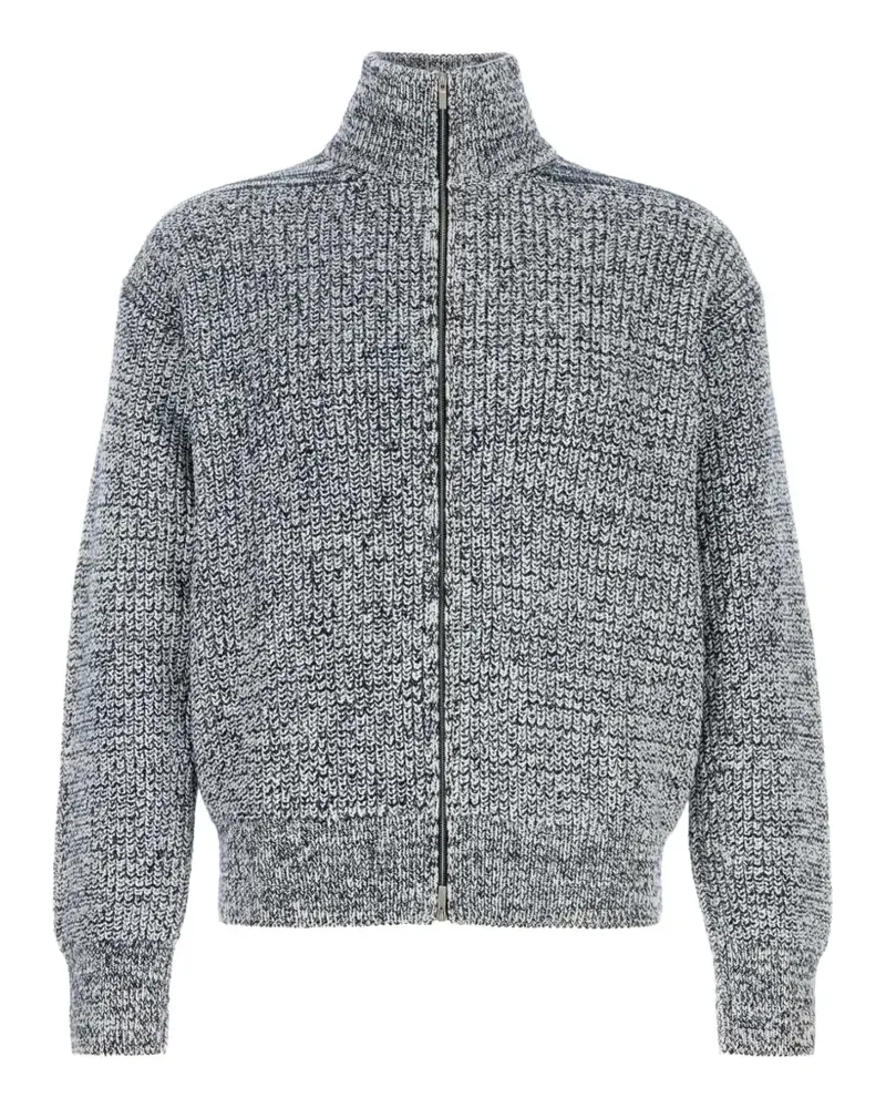 Ferragamo Melierter Cardigan mit Reißverschluss - Weiß Weiß