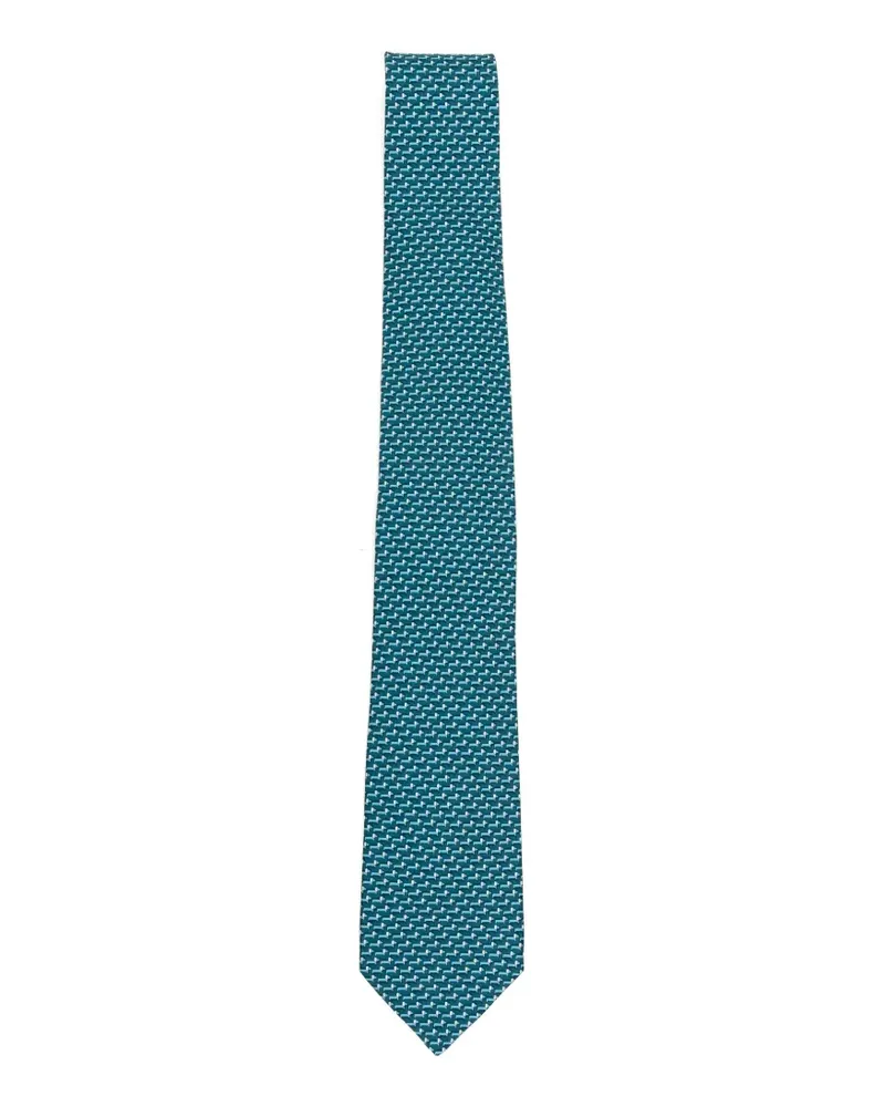 Ferragamo patterned silk tie - Blau Blau