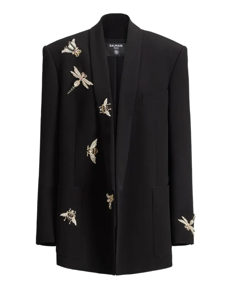 Balmain Jacke mit Insekten-Stickerei - Schwarz Schwarz