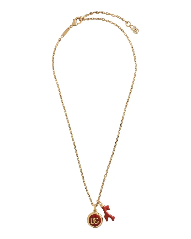 Dolce & Gabbana Corallo Halskette mit DG-Logo - Gold Gold