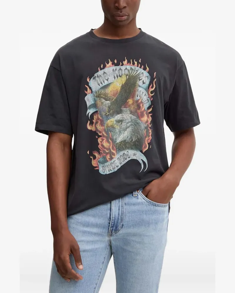 The Kooples T-Shirt mit Adler-Print - Schwarz Schwarz