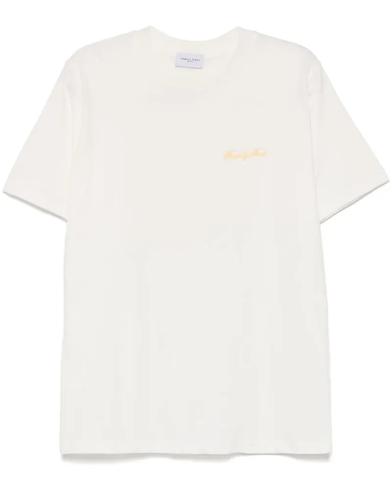 Family First T-Shirt mit Logo-Stickerei - Weiß Weiß