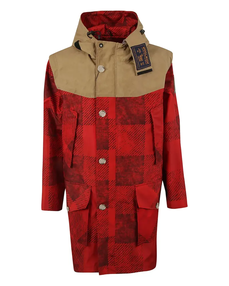 Woolrich Parka mit Kontrasteinsatz - Rot Rot