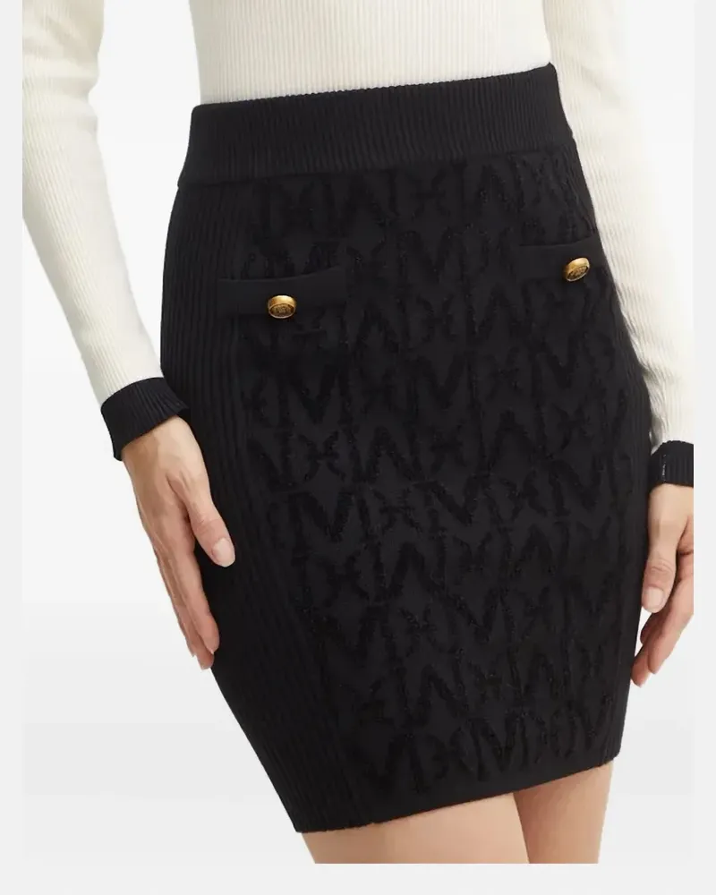 MARCIANO Los Angeles button-jacquard mini skirt - Schwarz Schwarz