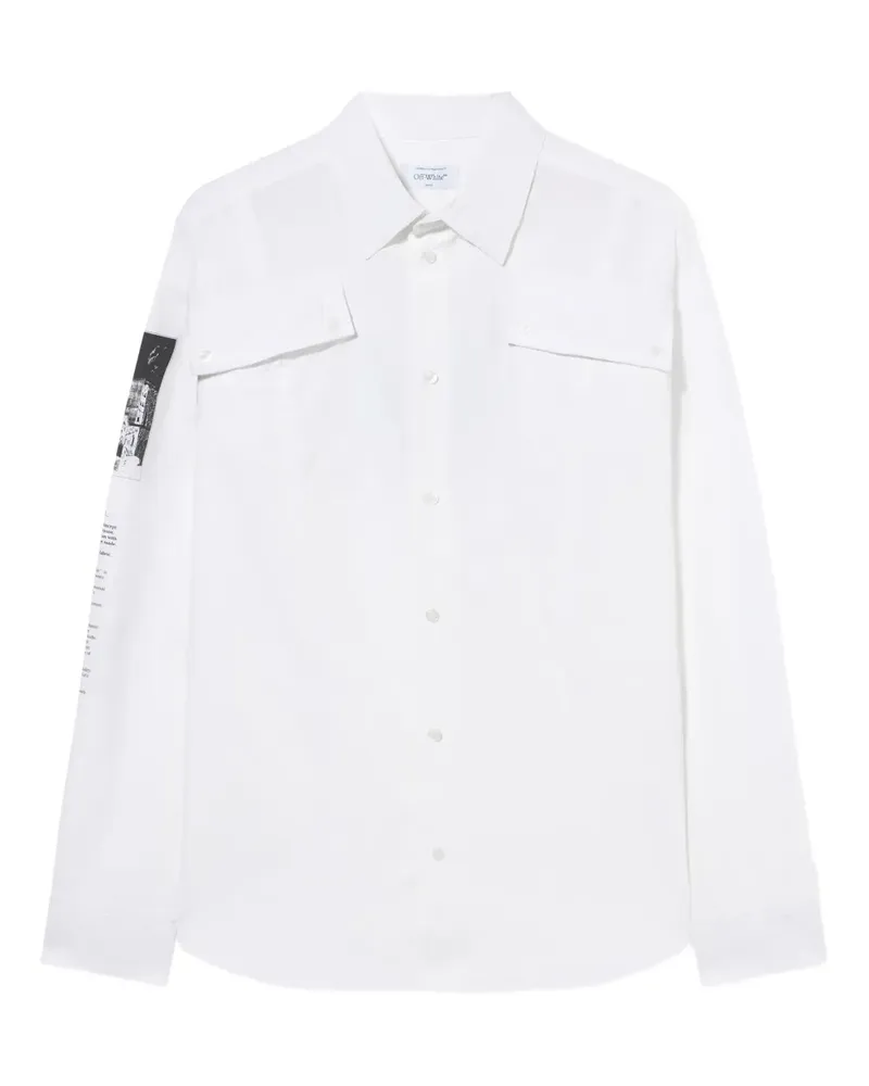 OFF-WHITE emblem poplin military shirt - Weiß Weiß