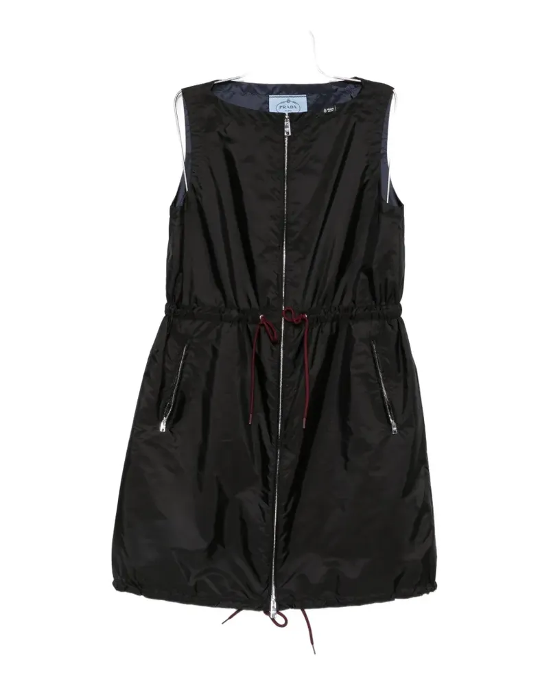 Prada drawstring-waist sleeveless mini dress - Schwarz Schwarz