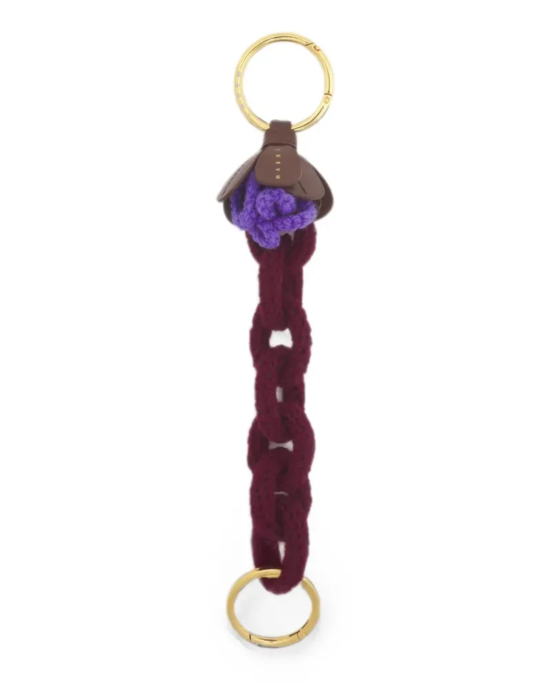 Marni red and purple wool crochet keyring - Rot Rot
