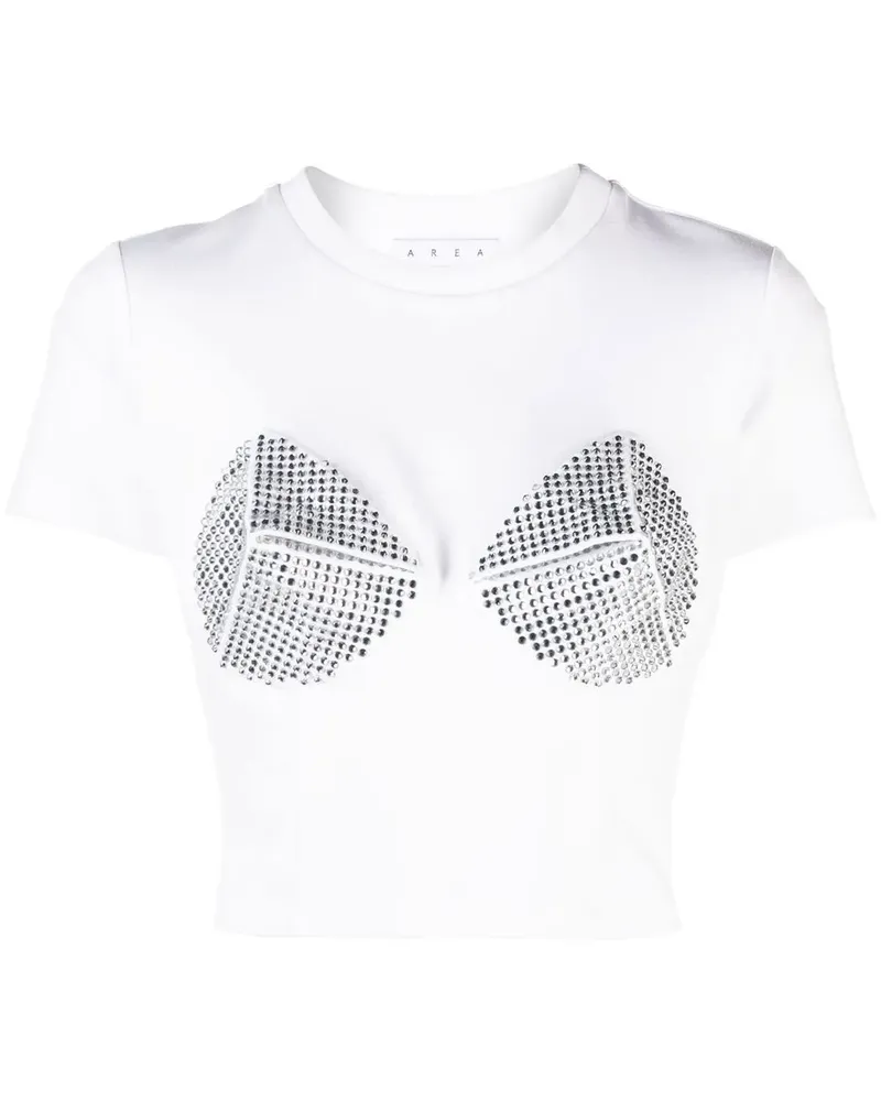 Area Verziertes Cropped-T-Shirt - Weiß Weiß