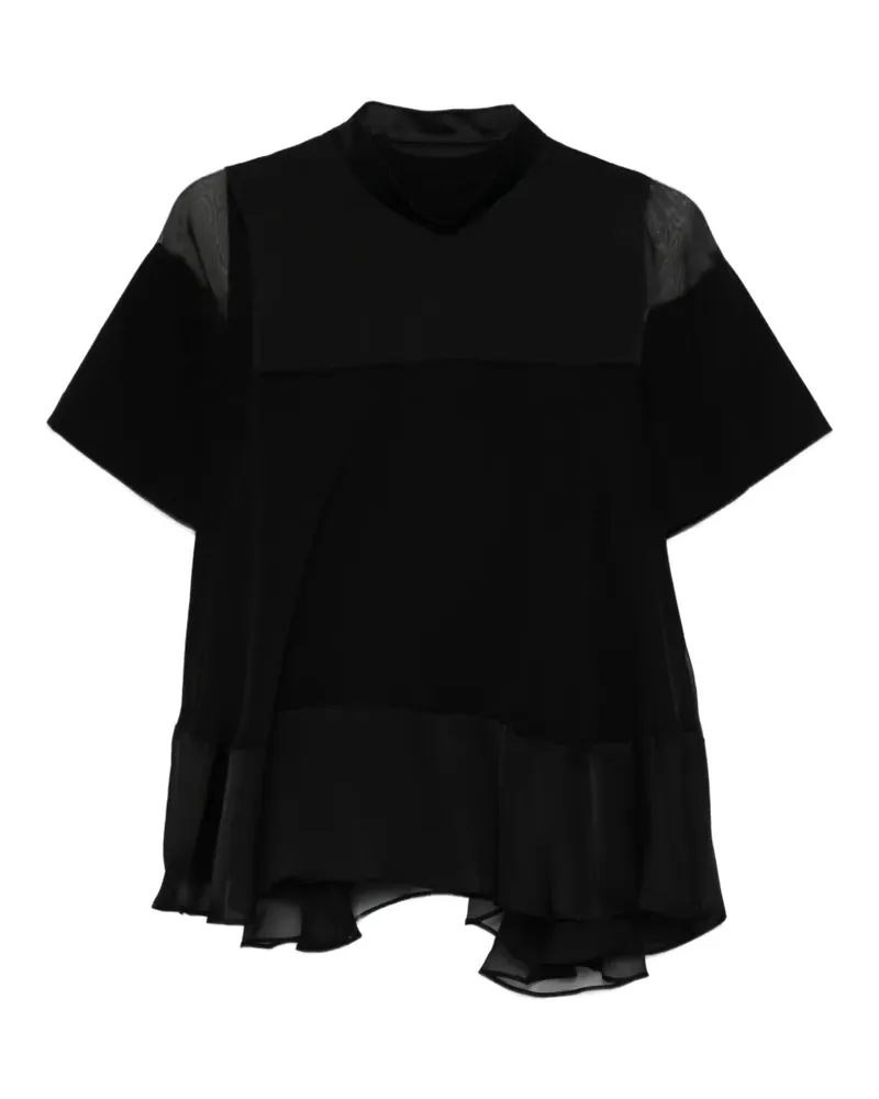 Sacai Bluse im Layering-Look - Schwarz Schwarz