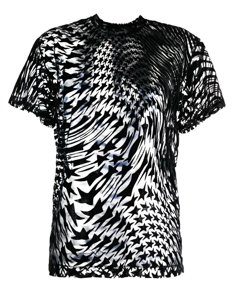 Thierry Mugler T-Shirt mit Stern-Print - Schwarz Schwarz