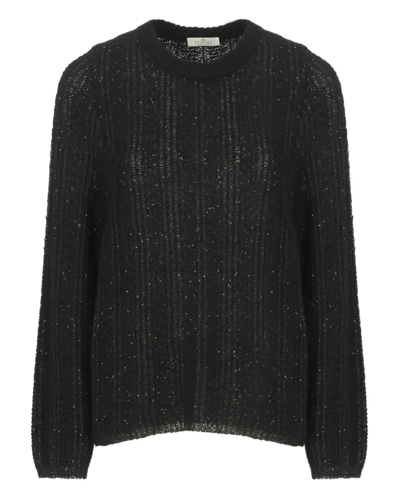 PANICALE Cashmere Pullover mit Pailletten - Schwarz Schwarz