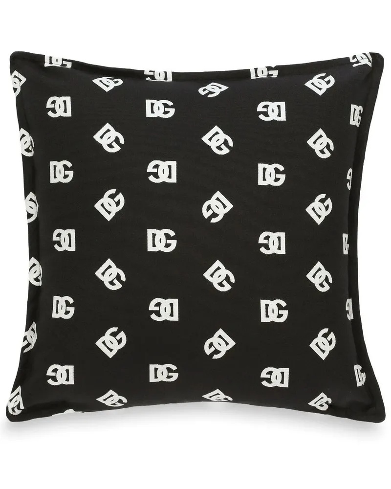 Dolce & Gabbana Kissen mit Logo-Print - Schwarz Schwarz