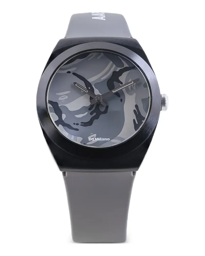 D1 Milano x AAPE Armbanduhr mit Camouflage-Zifferblatt 34mm - Grau Grau