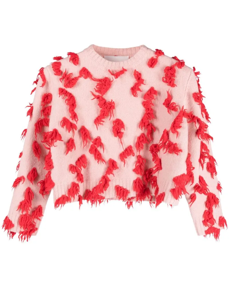 Jil Sander Top mit Applikationen - Rosa Rosa