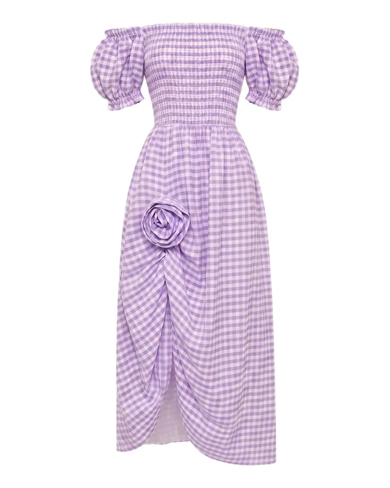 SLEEPER Belle Maxikleid mit Vichy-Karo - Violett Violett