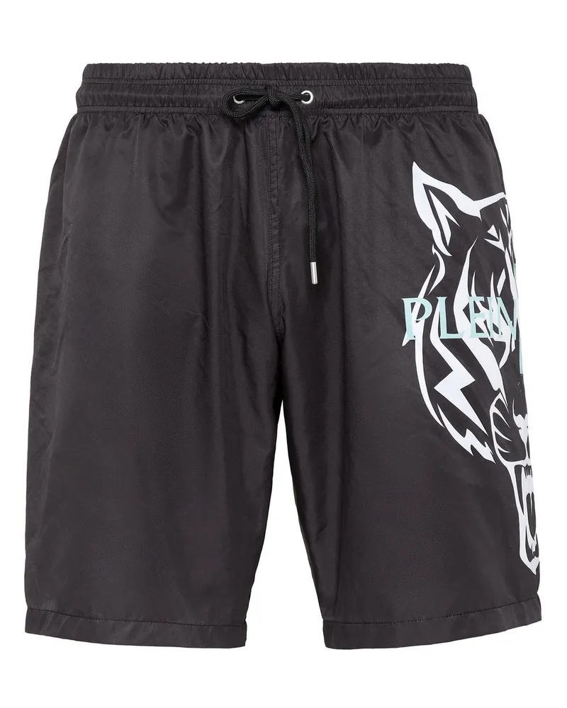 Philipp Plein Badeshorts mit Tiger-Print - Schwarz Schwarz