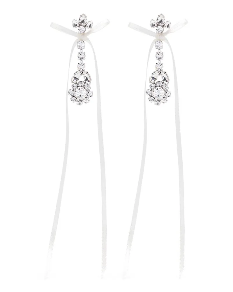 Simone Rocha Bow Ribbon Hängeohrringe - Weiß Weiß