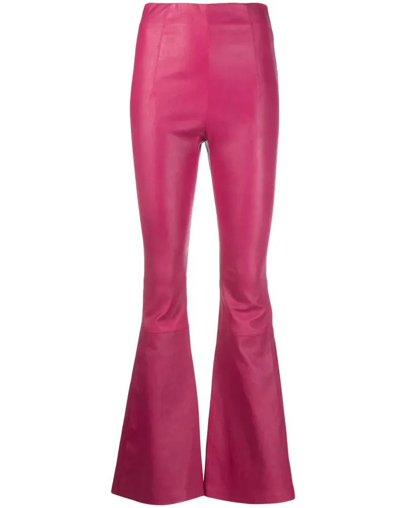 Amiri Lederhose mit hohem Bund - Rosa Rosa
