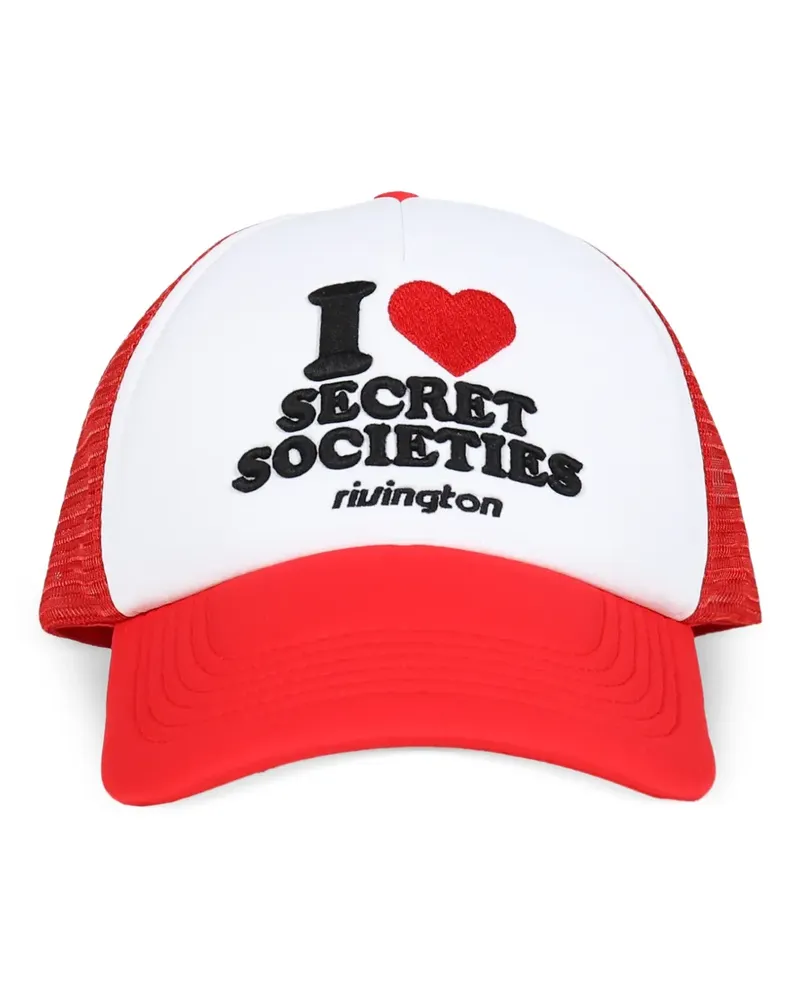 RRR123 Secret Societies Trucker Baseballkappe mit Mesh-Einsatz - Rot Rot