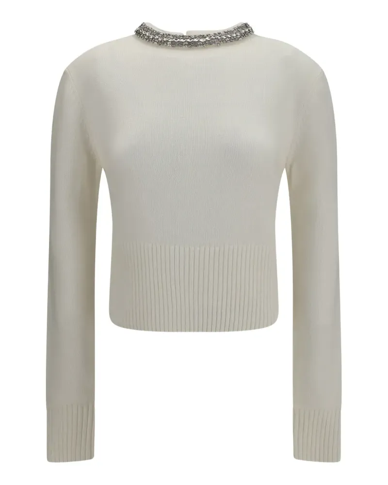 Pinko Berlino crystal-embellished sweater - Nude Nude