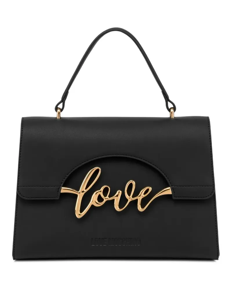 Moschino logo-lettering shoulder bag - Schwarz Schwarz