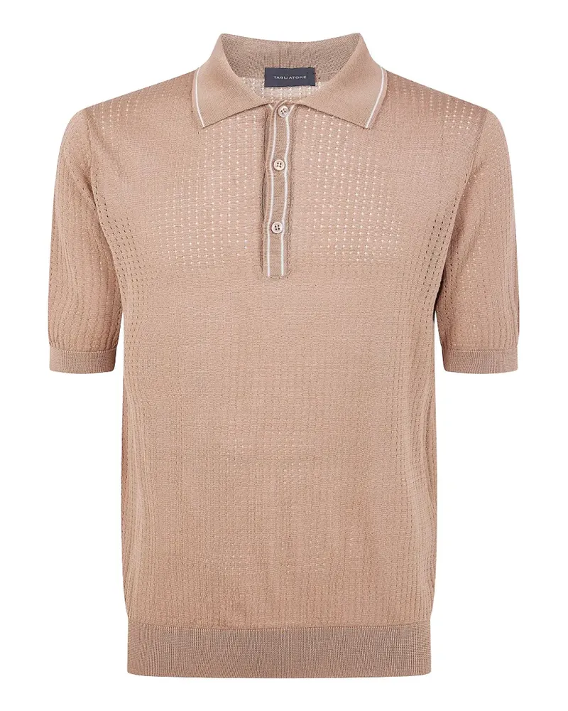 Tagliatore perforated polo shirt - Nude Nude