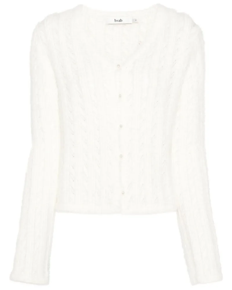 b+ab Cardigan in Kontraststrick - Nude Nude