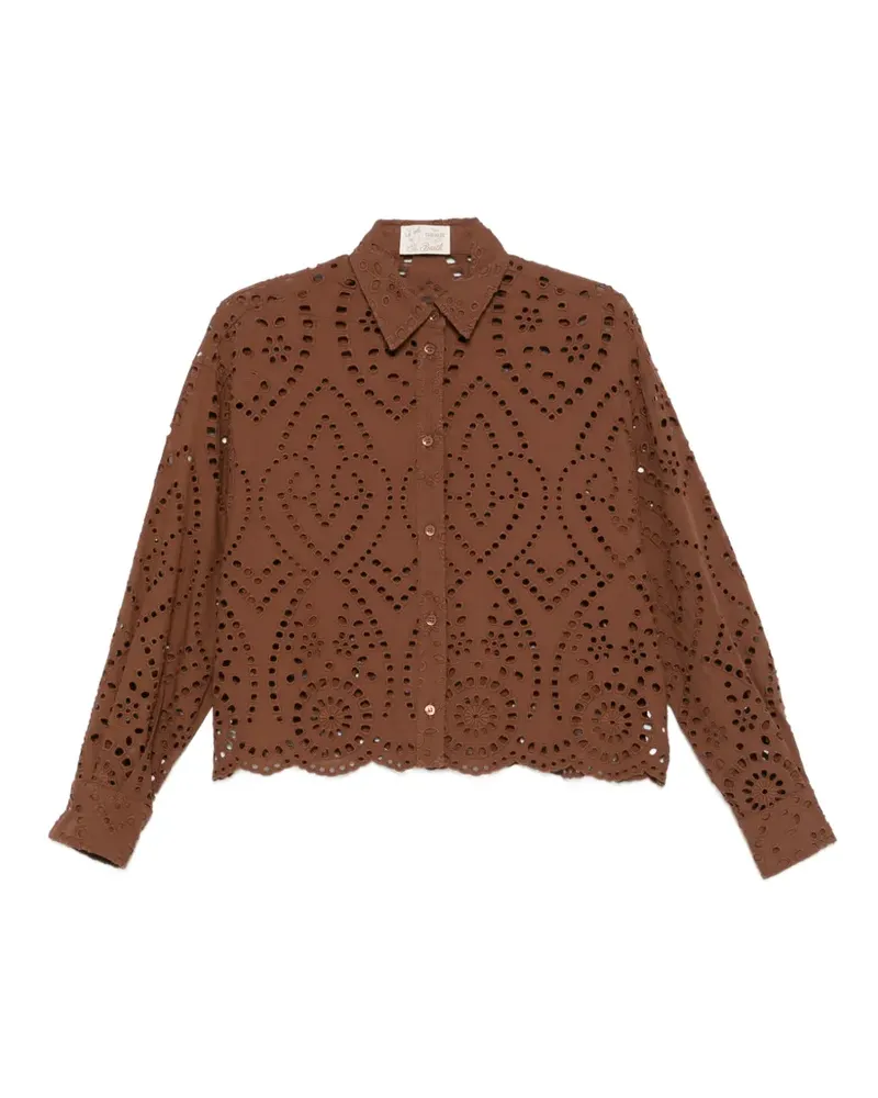 MC2 Saint Barth Bluse mit Cut-Outs - Braun Braun