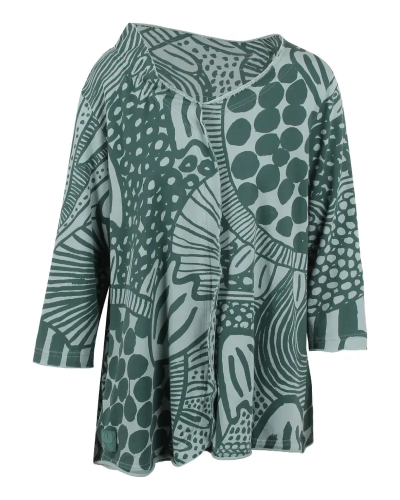 Black Label abstract-print gathered-back blouse - Grün Grün