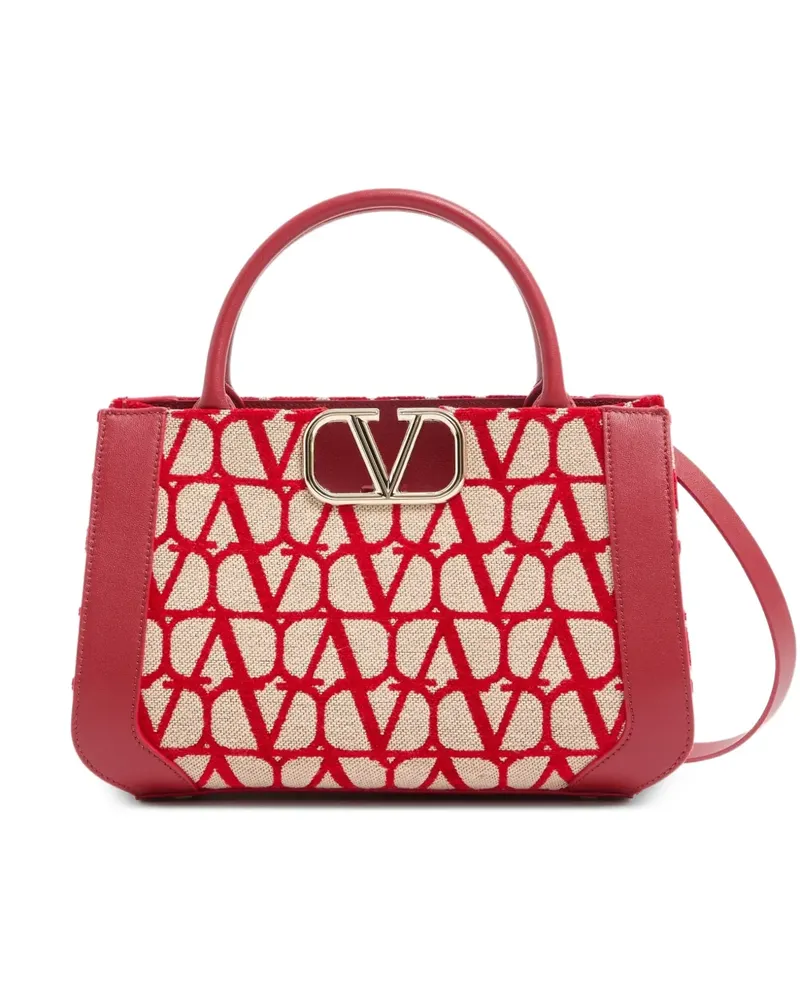 Valentino Garavani Kleine VLogo Toile Iconographe Handtasche - Rot Rot