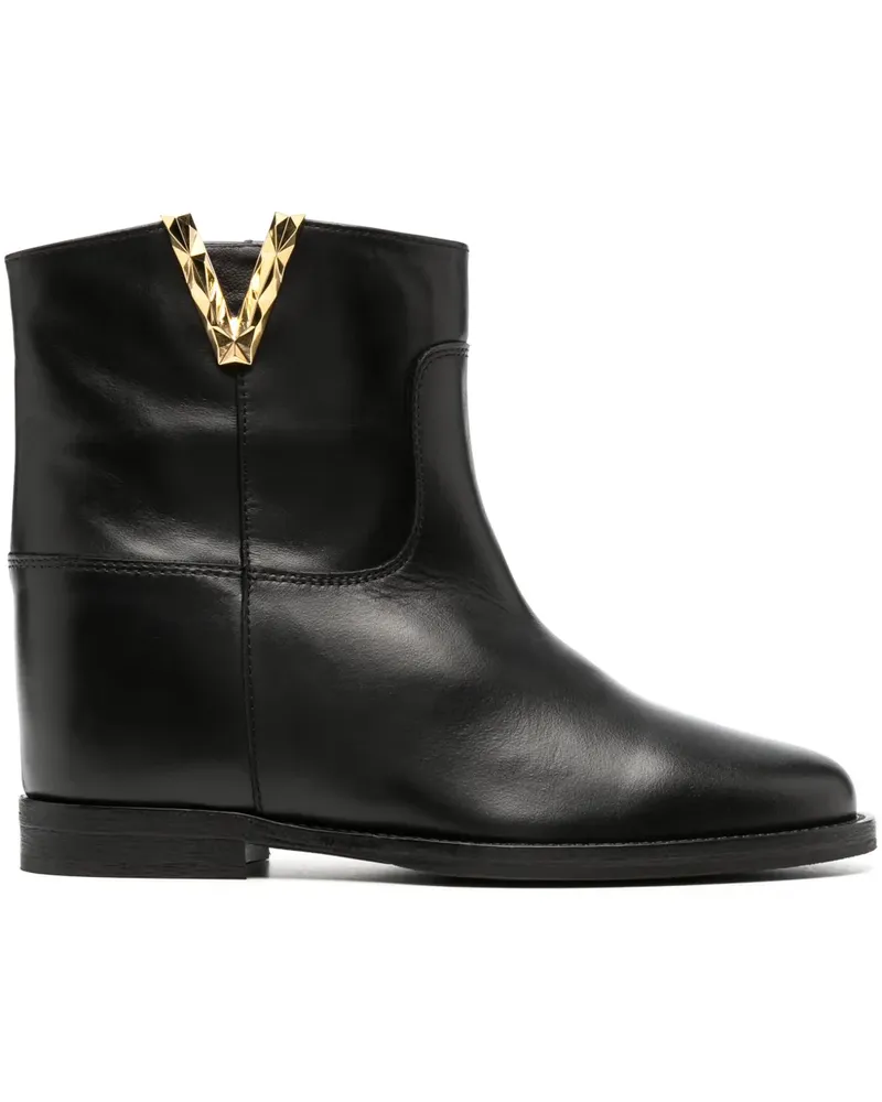 Via Roma 15 Kniehohe Stiefel - Schwarz Schwarz