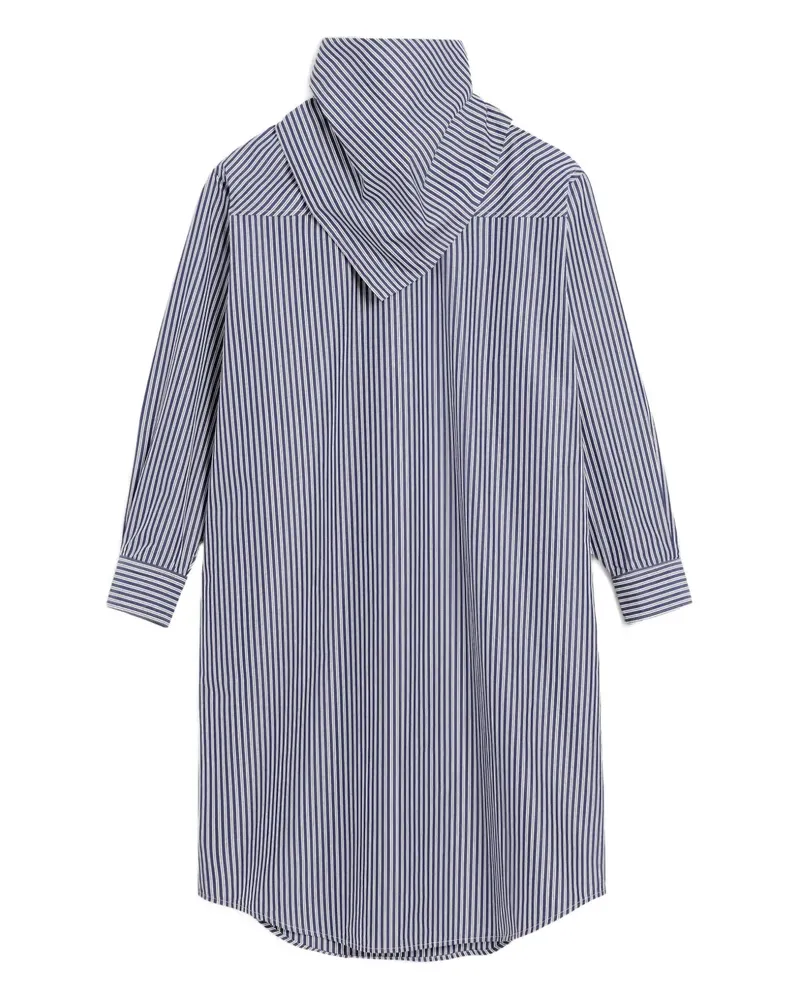 AMI Paris Gestreiftes Midikleid mit Bandana-Kragen - Blau Blau