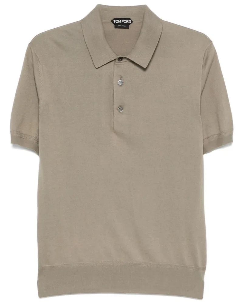 Tom Ford Fein gestricktes Poloshirt - Grün Grün