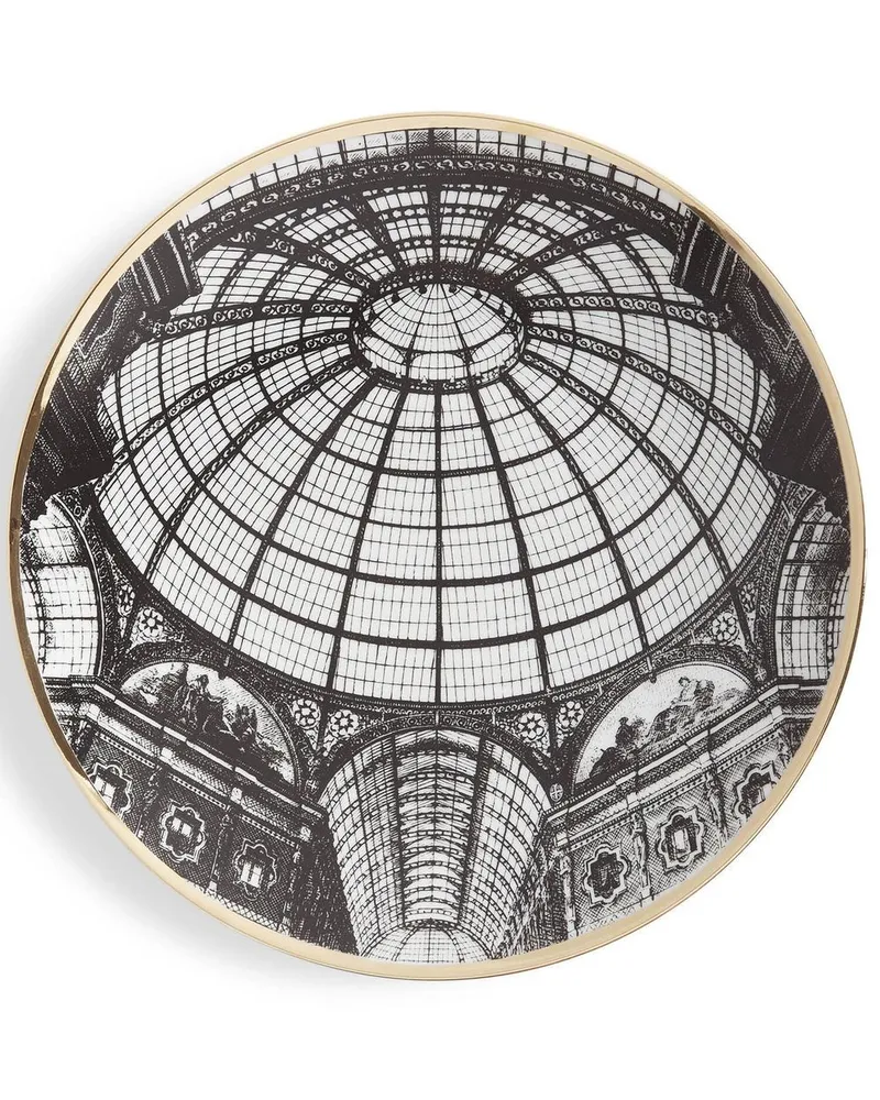 Fornasetti Galleria de Milano Teller - Schwarz Schwarz