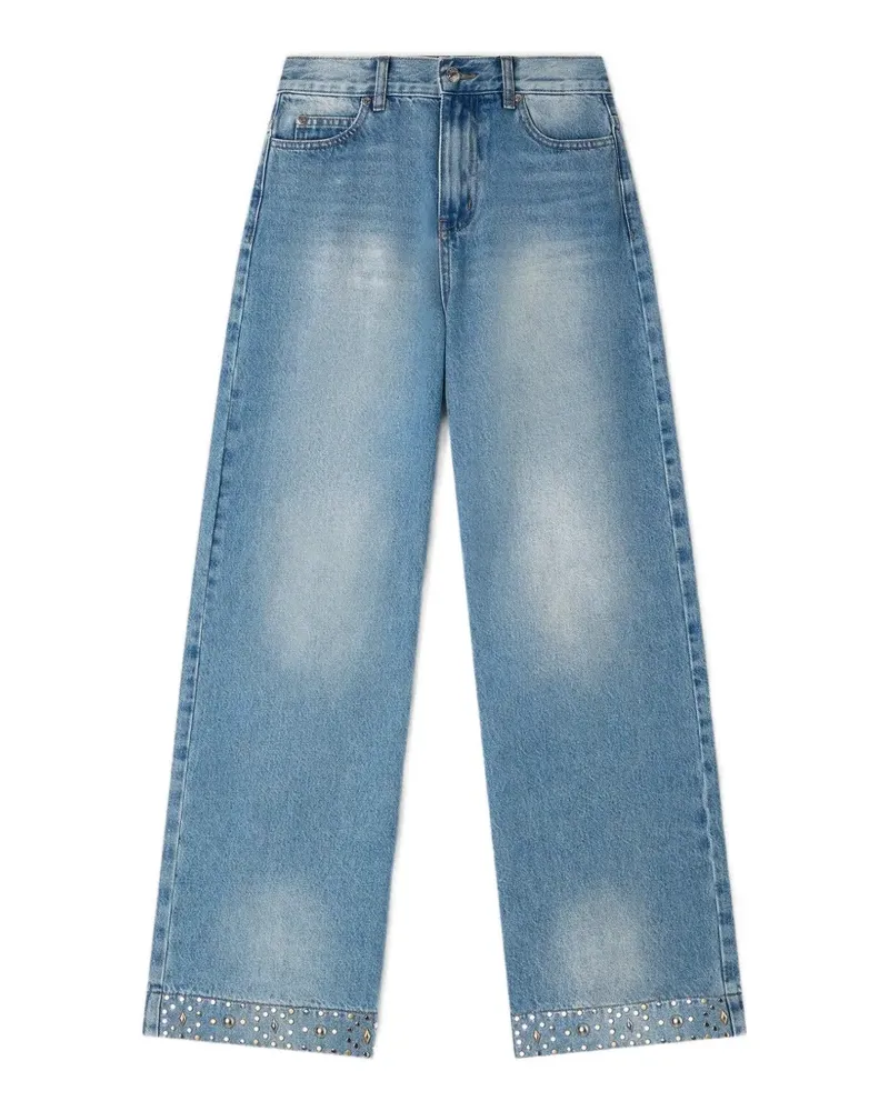 Sandro Gerade Jeans mit Strass - Blau Blau