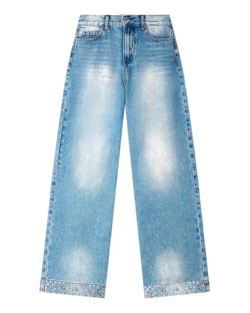Sandro rhinestone-embellishment straight jeans - Blau Blau