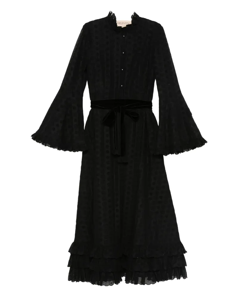 Valentino Garavani Gerüschtes Kleid mit Glockenärmeln - Schwarz Schwarz