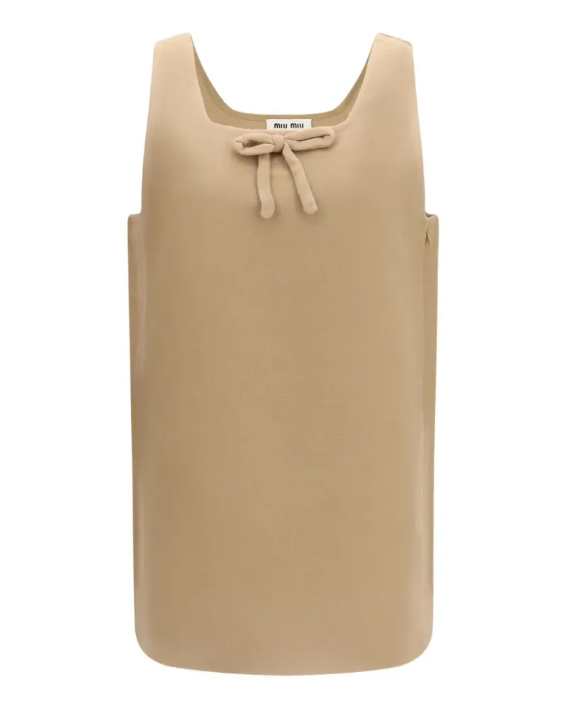 Miu Miu Gewachstes Wollkleid - Nude Nude