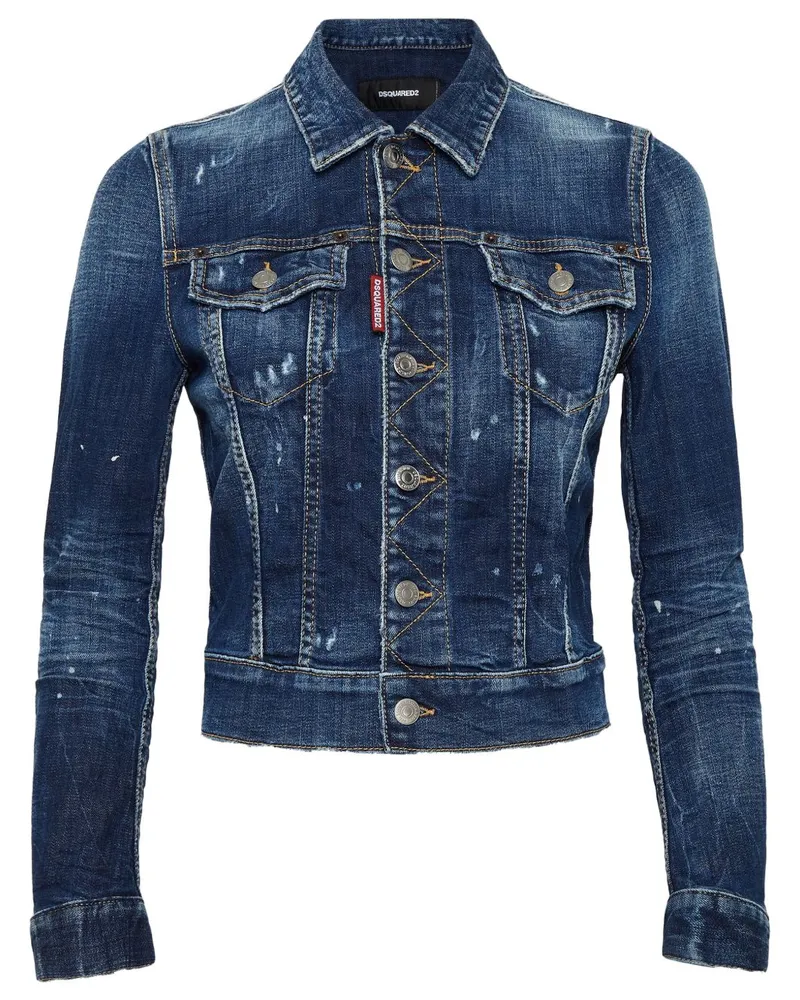 Dsquared2 Jacke mit Logo-Applikation - Blau Blau