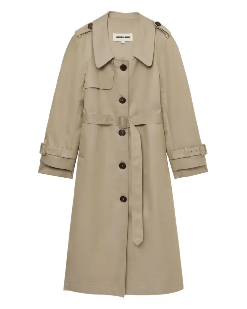SHUSHU/TONG Geknöpfter Trenchcoat - Nude Nude