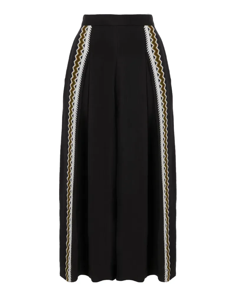 Temperley London Avalon embroidered linen trousers - Schwarz Schwarz