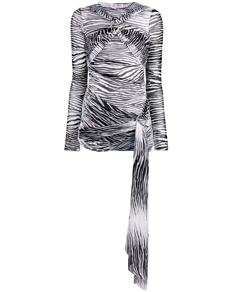 ATTICO Minikleid mit Tiger-Print - Weiß Weiß