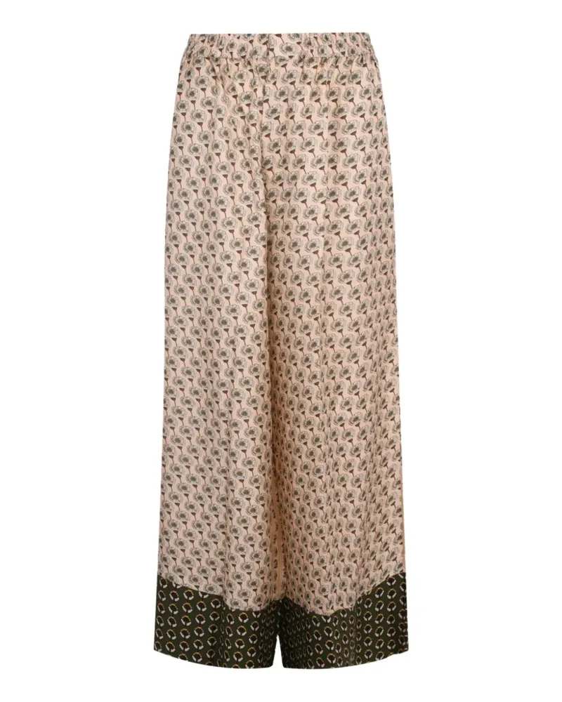 Biyan Paislee printed wide-leg trousers - Nude Nude
